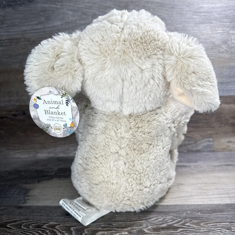 Silver One Dog Animal and Throw Blanket 2 Piece Gift Set 30